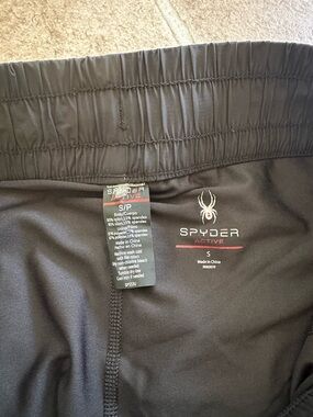 Spyder Black Athletic Stretch Shorts with Logo